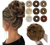 SEGO Chignon Finto per Capelli Elastico Sintetica Ondulato Finti con Posticci Ciambella Messy Hair Bun 55 G Marrone caffè