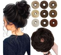 SEGO Chignon Finto per Capelli Elastico Sintetica Ondulato Veri Coda di Cavallo Pezzo Spessi Updo Donne Ragazze 55 G Marrone scuro