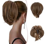 SEGO Chignon per Capelli con Clip Coda Cavallo Capelli Extension Posticci per Capelli Extension Coda Sintetica Ondulato Finti Posticci Messy Hair Bun con Filo di Metallo flessibile # 6H27