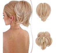 SEGO Chignon per Capelli con Clip Coda Cavallo Capelli Extension Posticci per Capelli Extension Coda Sintetica Ondulato Finti Posticci Messy Hair Bun con Filo di Metallo flessibile # 18H613