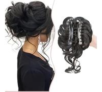 SEGO Chignon per Capelli con Pinza Extensions Elastico Sintetica Ondulato Veri Coda di Cavallo Extension Parrucchino Nero
