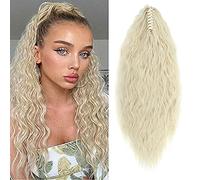 SEGO Coda di Cavallo Extension con Clip Pinza 60cm Capelli Ricci Ponytail Extensions Parrucchino Fascia Uncia Posticci Donna 165g - Biondo Chiarissimo