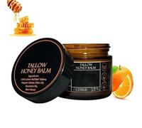 Sego di manzo marromi per pelle, marromi di manzo biologico alimentato con erba segolamica con miele crudo, sego e balsamo per il miele per viso, labbro e corpo idratura profondamente (1Pcs)