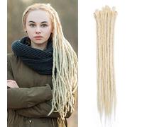 SEGO Dread Extension 10 Ciocche Dreadlock Rasta Treccine da Donna Capelli Lunghi Sintetici Braiding Hair Fibre Uncinetto 50cm # Biondo Chiaro