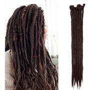 SEGO Dreadlock Extension 10 Ciocche Treccine Rasta Dread Braiding Hair da Donna Capelli Lunghi Sintetici Fibre Crochet 50cm - Marrone Cioccolato