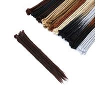 SEGO Dreadlock Extension 5 Ciocche Dread Treccine Rasta Donna Uomo Capelli Sintetici Finti Braiding Hair 50cm - Castano Scuro