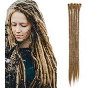 SEGO Dreadlock Extension Treccine - Castano Caffe - 5 ciocche Rasta Dread da Donna Capelli Lunghi Sintetici Braiding Hair Fibre Uncinetto 50cm