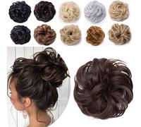 SEGO Elastico Capelli Finti Ricci Chignon Extensions Crocchia Folta 40g Hair Bun Updo Fai da Te # Marrone Castagna