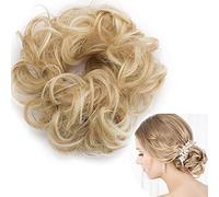 SEGO Elastico Capelli Finti Ricci Chignon Extensions Hair Bun Updo Fai da Te Crocchia 30g Biondo Scuro Sahtush Biondo Chiarissimo