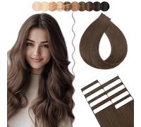SEGO Extension Biadesive Capelli Veri 10 pz 1g/Ciocca Tape in Hair Extension 100% Remy Adesive 30 cm # 02