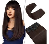 SEGO Extension Capelli a Clip 12 PCS Lunga Hair Extension Capelli Estensioni Lisci Sintetici Posticci Donna 55 cm Marrone medio