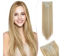 SEGO Extension Capelli a Clip 6 PCS Lunga Hair Extension Capelli Estensioni Lisci Sintetici Posticci Donna 60 cm # 24H613