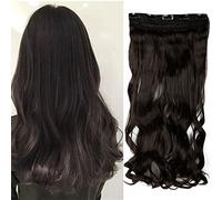 SEGO Extension Capelli Clip Fascia Unica 73cm Extensions Sintetiche Capelli Ricci Ondulati con 5 Clips 3/4 Full Head 130g - Marrone Scuro
