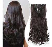 SEGO Extension Capelli Clip Lisci Mossi 60cm # Castano Scuro - Posticci per Donna Quickclip Natural Hair di Nuova Tecnologia 140g 8 Ciocche Singole