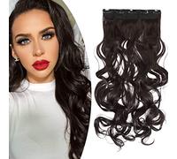 SEGO Extension Capelli Clip Lunghi Capelli Sintetici Mossi Fascia Unica con 5 Clip 3/4 Full Head 17 Inch 43cm 120g - Castano Scuro