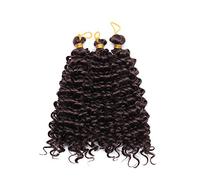 SEGO Extension Capelli Corti Ricci Afro Matassa Tessitura 20cm 3 Bundles Water Wave Ondulata Curly Braiding Hair Treccine a Crochet Mossi Sintetici 90g [Marrone Cioccolato]