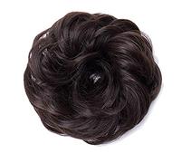 SEGO Extension Capelli Finti Chignon Elastico Hair Bun Scrunchie Coda di Cavallo Toupet Ricci Updo 40g Castano Medio