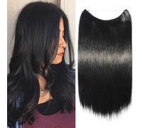 SEGO Extension Capelli Invisibili con Filo Fascia Unica No Clip Lisci 50cm 90g - Nero Scuro