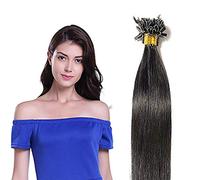 SEGO Extension Capelli Veri Cheratina 50 Ciocche 50g - U Tip Hair Extensions senza Clip 100% Remy Human Hair Neri Umani 50 cm (50 g) (1g) #1 Jet Nero