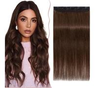 SEGO Extension Capelli Veri Ciocca Unica Clip in Remy Human Hair 100% Indiani Fascia Larga 22cm Allungamento Posticci per Donna 35cm (45g) #4 Marrone Cioccolato