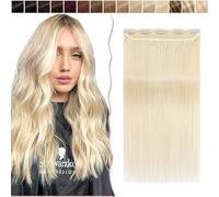 SEGO Extension Capelli Veri Clip Fascia Unica 100% Remy Human Hair Umani Biondi Ciocca Larga Allungamento Posticci per Donna 30 cm (Normal) #60 Biondo Platino