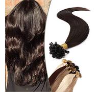 SEGO Extension Cheratina Capelli Veri 1 Grammo 50 Ciocche 50cm U Tip Nail Pre-Bonded Remy Human Hair Naturali Indiani 50g Extensions Invisibili #2 Marrone Scuro