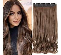 SEGO Extension Clip Capelli Lisci Mossi 60cm # Castano Chiaro - Posticci per Donna Quickclip Natural Hair di Nuova Tecnologia 140g Fascia Unica Larga