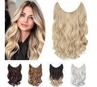 SEGO Extension con Filo Invisibile Capelli Lisci Mossi 50cm # Biondo mix Biondo Chiarissimo - Posticci per Donna senza Clip Natural Hair di Nuova Tecnologia Fascia Unica 90g