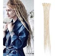 SEGO Extension Dreadlock Rasta [Biondo Chiarissimo] 5 Pezzi Treccia Dread da Donna Capelli Lunghi Sintetici Braiding Hair Fibre Uncinetto 50cm