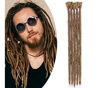 SEGO Extension Dreadlock Treccine Rasta Dread Uomo Donna 5 Pezzi Finti 30cm Trecce Capelli Corti Sintetici Treccia Braiding Braids Hair Uncinetto #Castano Caffe