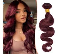SEGO Extension Tessitura Capelli Veri Matassa Virgin Human Hair Ricci Mossi 100g/bundle Hair Extensions Rosse da Cucire Umani Brasiliani 35cm #99J Vino Rosso