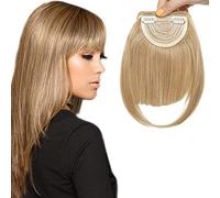 SEGO Frangia Capelli Clip Frangetta Finta Frontale Extension Hair Bangs Posticci Donna Toupet 30g #24 Biondo Cenere