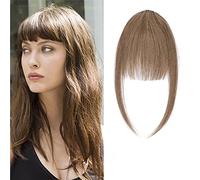 SEGO Frangia Clip Capelli Veri Frangetta Carina Lunghezze Stesse (Misure 5.5cm*14.73cm Tempie 27.93cm) 100% Remy Human Hair Bang 9g #6 Castano