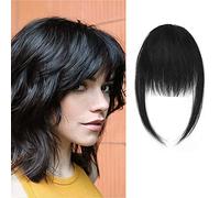 SEGO Frangia Clip Capelli Veri Frangetta Carina Lunghezze Stesse (Misure 5.5cm*14.73cm Tempie 27.93cm) 100% Remy Human Hair Bang 9g #1 Jet Nero