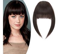 SEGO Frangia Clip Capelli Veri Frangetta Elegante Lunghezze Stesse (Misure 7cm*15cm Tempie 29.2cm) 100% Remy Human Hair Bang 14g #2 Marrone Scuro