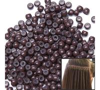 SEGO Nano Ring Anelli per Microring Extension Capelli Veri Fili 100PCS Anellini Microring 3MM*1.4MM*2MM #6 Marrone Chiaro
