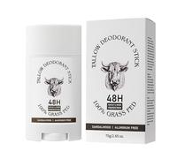 Sego per uomo e donna, stick di sego in alluminio per tutto il corpo con sego di manzo nutrito ad erba, controllo degli odori per 48 ore, stick antitraspirante per ascelle Ntz388 (White, 6x5x13cm)