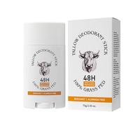 Sego per uomo e donna, stick di sego in alluminio per tutto il corpo con sego di manzo nutrito ad erba, controllo degli odori per 48 ore, stick antitraspirante per ascelle Ntz389 (White, 6x5x13cm)