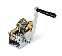 Segomo Tools Argano manuale a due vie 272,2 kg, verricello a filo lungo 26,2 m, argano per barca, manovella, verricello a mano, Argento