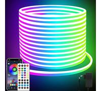 Segrass 20M Striscia LED Neon IP65 Impermeabile Striscia LED flessibile per camera da letto Striscia di luci LED con telecomando/APP RGB per interni Esterni Camera da letto Stanza Decorazione della