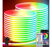 segrass 40m Striscia LED neon flessibile, Striscia LED neon RGB per esterni, controllo tramite App/telecomando, più modalità, sincronizzazione musicale, Gaming LED Neon Strip, impermeabile, IP65