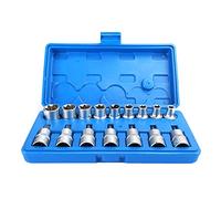 Segrehy 16pcs 1/2in Hocket Bit Bit Set Sleeve Star T Tipo Maschio E Tipo di riparazione femmina Strumento di riparazione di alta qualità Cromo Cromo in acciaio Kit di riparazione di auto