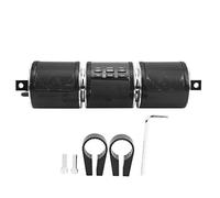 Segrehy Altoparlante stereo per moto Bluetooth Lettore audio MP3 per manubrio Impermeabile Alta qualità del suono Universale per motocicli Lega di alluminio nera 21x6 cm (Nero)