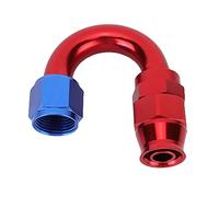 Segrehy AN10 Adattatore per raccordi per alunni in lega di olio blu rosso in alluminio per tubo di combustibile PTFE (180 gradi)