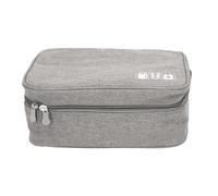 Segrehy Borsa di caricabatterie per cavi dati Premium Case di stoccaggio degli accessori elettronici per il cavo di alimentazione per laptop mobile Travel casa Utilizzo di cationi 300D (Grigio)