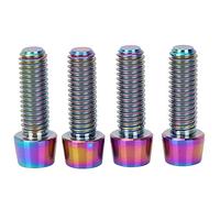 Segrehy Bulloni conici in lega di titanio per bicicletta, viti per attacco manubrio mountain bike ad alta resistenza M6*18mm 4 pezzi