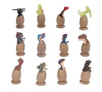 Segrehy Giocattoli di uova di dinosauro 12 tipi Design di simulazione realistico Modello di giocattolo di dinosauro da cova educativo per oltre 3 anni Plastica Inodore