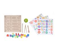 Segrehy Gioco con Perline in Legno, Gioco educativo Montessori, Giocattolo per Lo Sviluppo delle abilità Matematiche, per Bambini dai 3 Anni in su, con Blocchi numerici, Puzzle a Forma