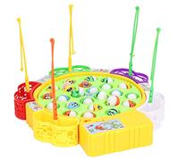 Segrehy Gioco di Pesca Set da Gioco 24 Pesci 5 Poli Tavolo da Gioco di Pesca Rotante con Funzione Musicale Giocattolo educativo per Bambini attività di Gruppo Materiale ABS