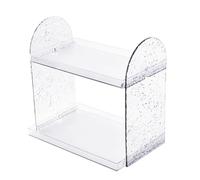 Segrehy Organizzatore da scrivania Scaffale di stoccaggio a doppio strato Supporto da tavolo trasparente Supporto per articoli di cancelleria Organizzatore cosmetico Dormitorio per (Trasparente)